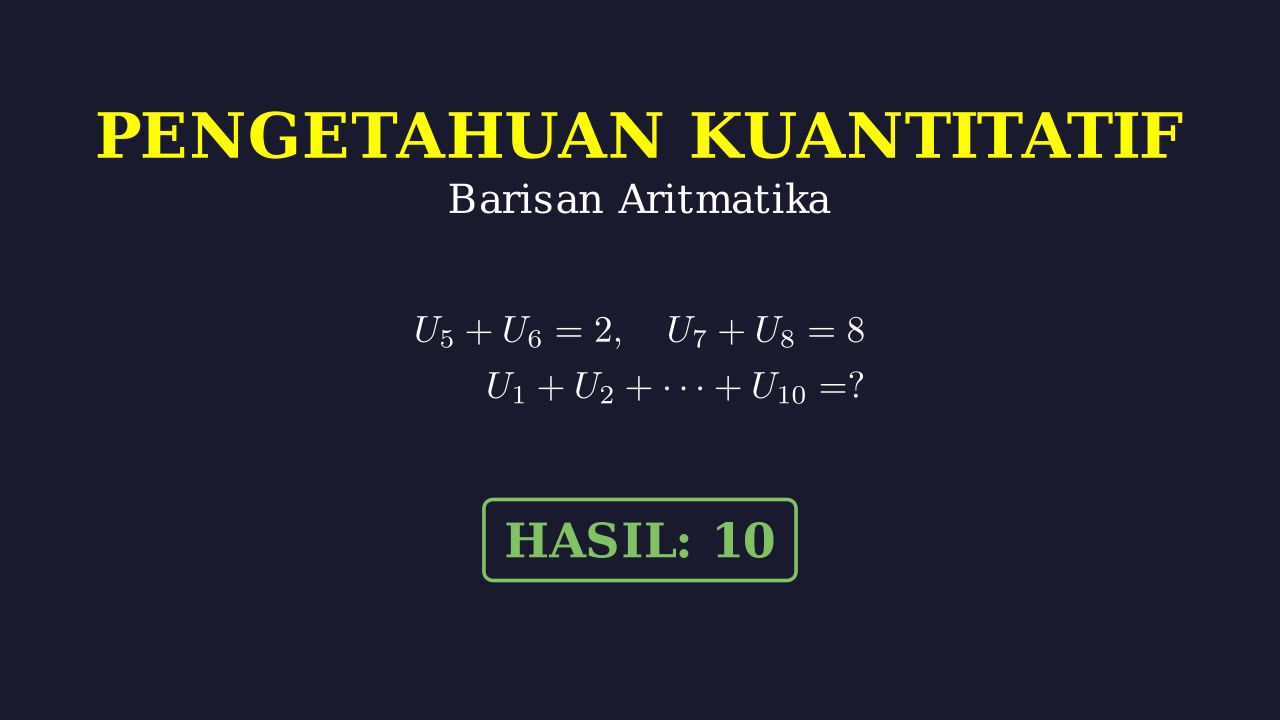 Menghitung Jumlah Suku Barisan Aritmatika