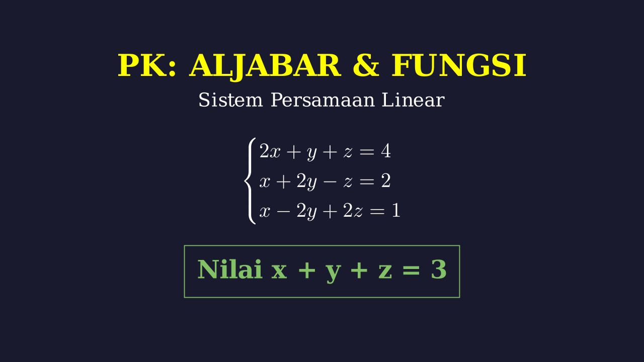 Menyelesaikan SPLTV dan Soal Cerita Matematika