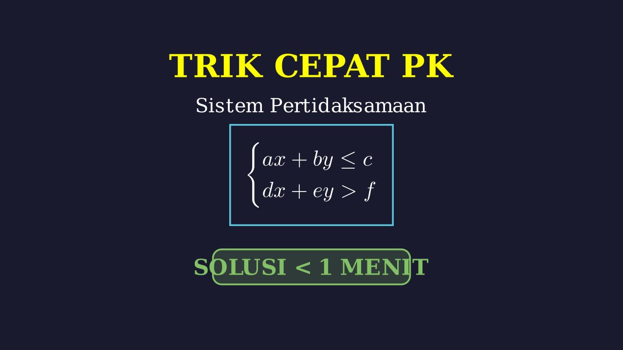 Trik Cepat Sistem Pertidaksamaan Dua Variabel