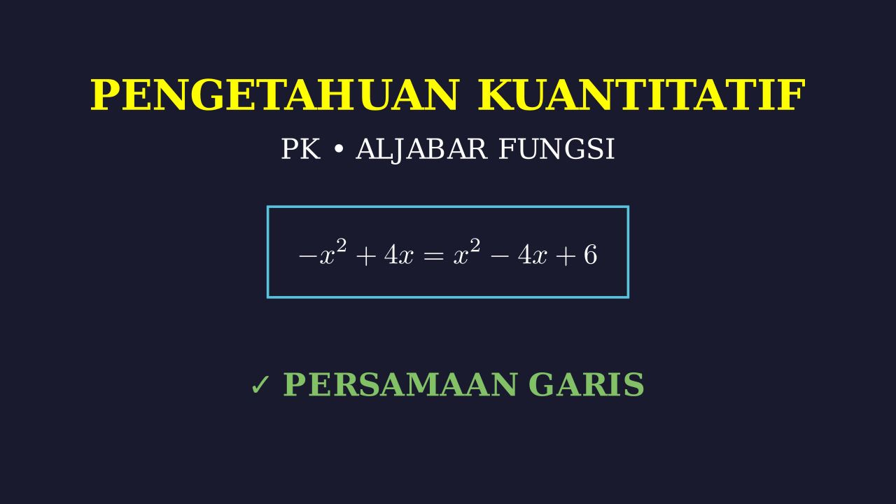 Titik Potong Fungsi Kuadrat dan Persamaan Garis