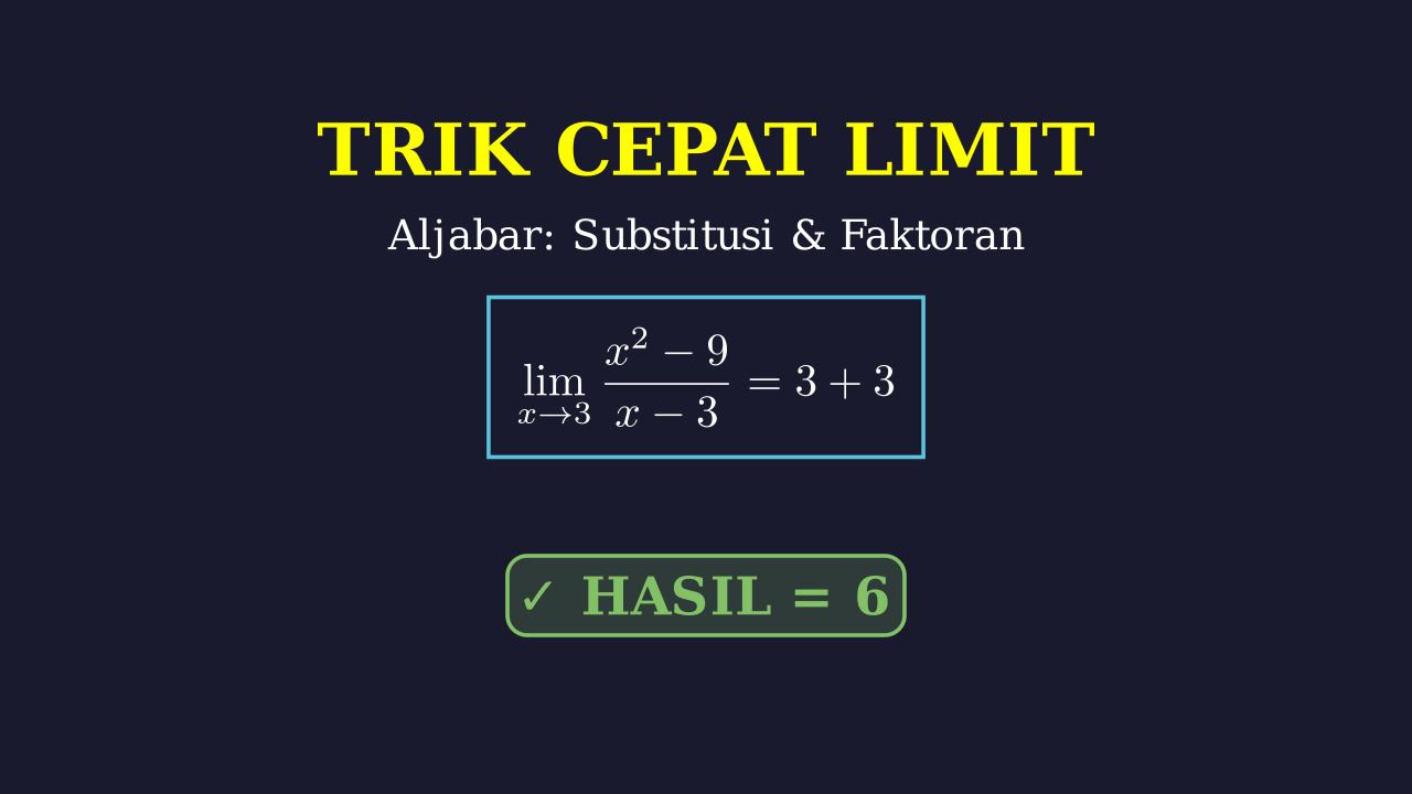 Trik Cepat Limit Aljabar: Substitusi & Pemfaktoran