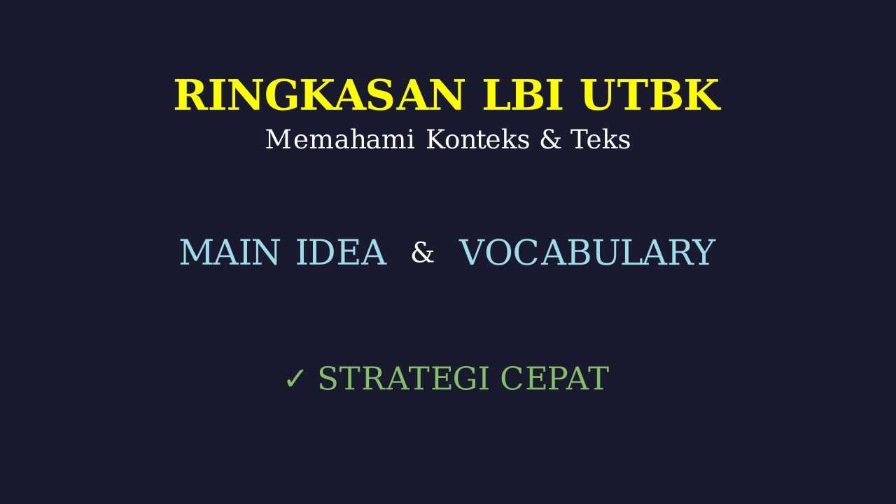 Ringkasan Materi UTBK