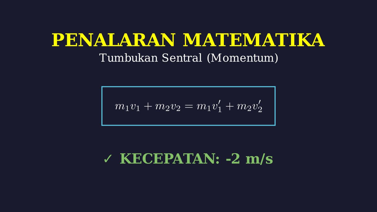 Menghitung Kecepatan Tumbukan Sentral