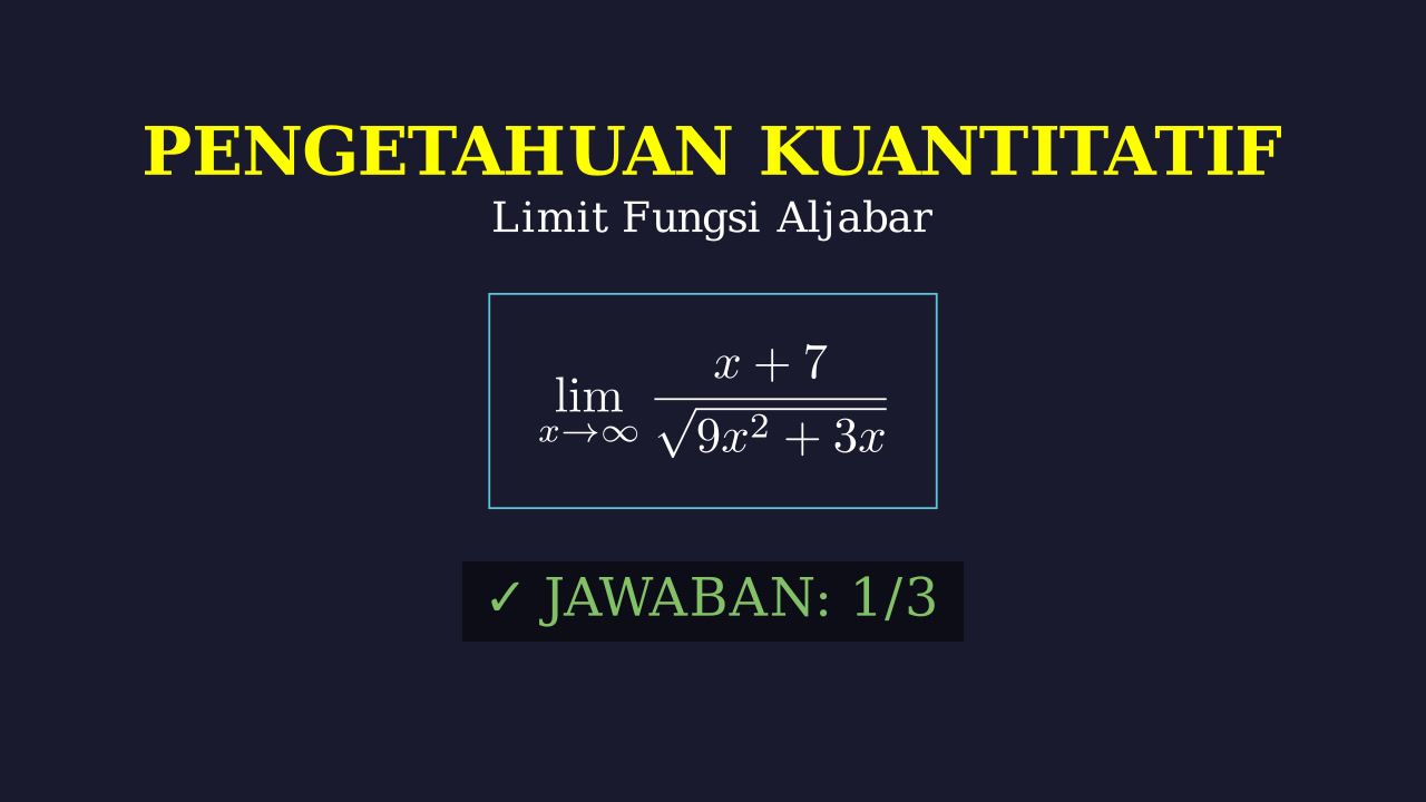 Penyelesaian Limit Tak Hingga