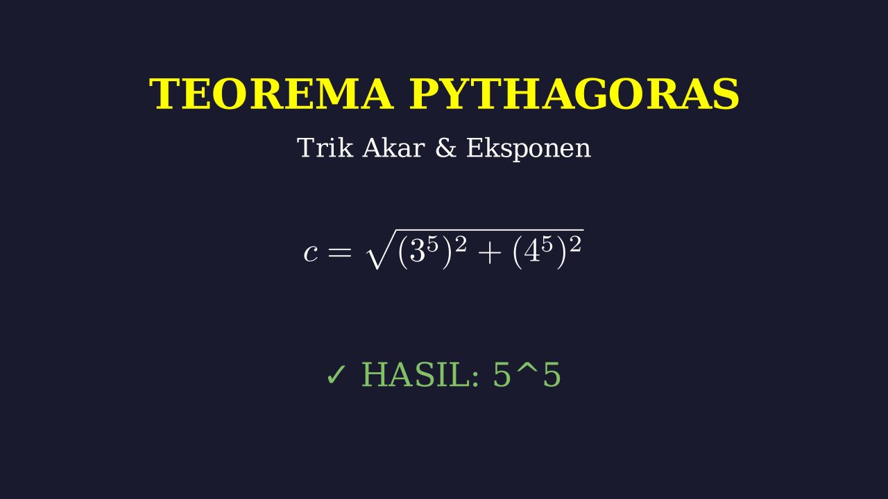 Teorema Pythagoras: Akar Berpangkat