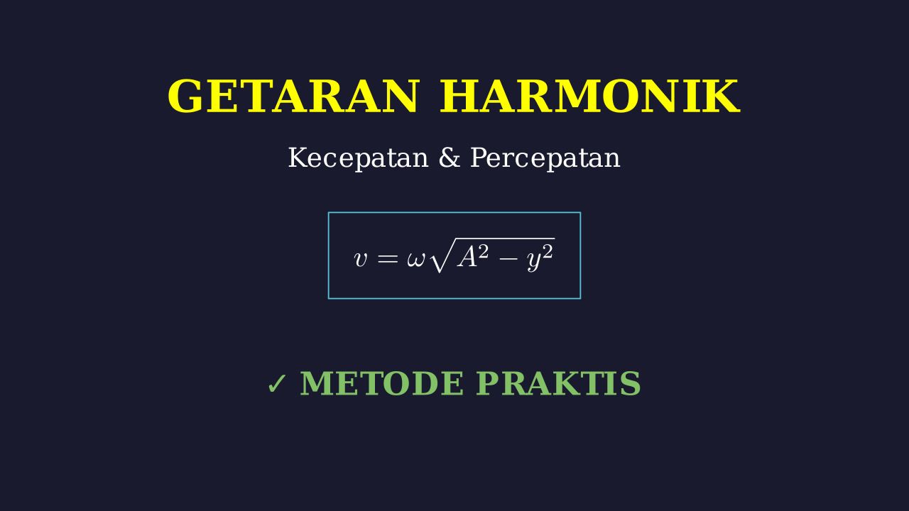 Kecepatan & Percepatan: Getaran Harmonik Sederhana