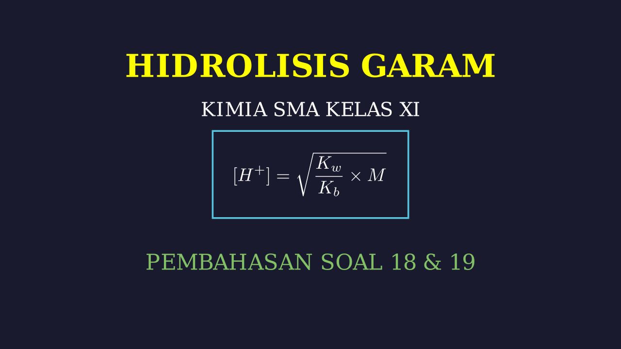 Hidrolisis Garam: Kimia Kelas XI