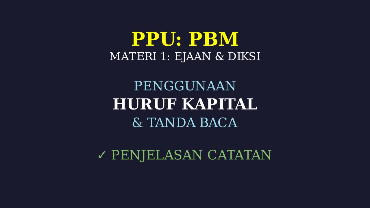Bedah Materi Pertama PBM