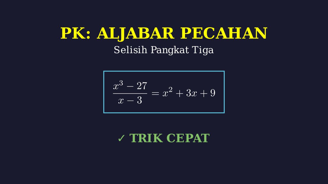 Penyederhanaan Pecahan: Selisih Pangkat Tiga