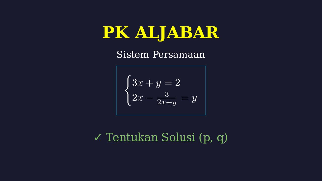 Menyelesaikan Sistem Persamaan Linear