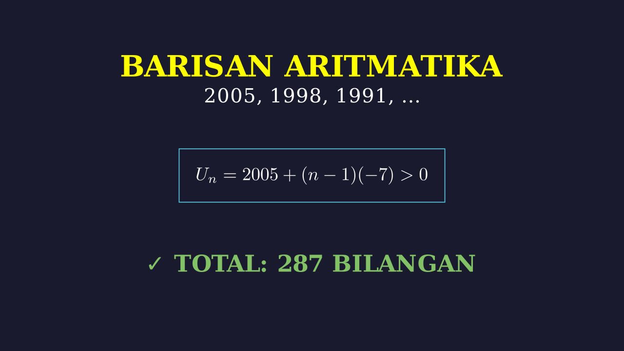 Mencari Bilangan Positif Barisan Aritmatika