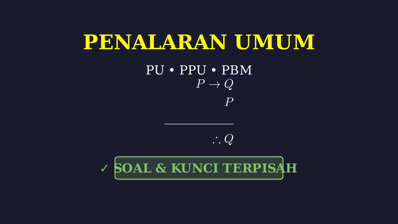 Latihan Soal PU, PPU, & PBM