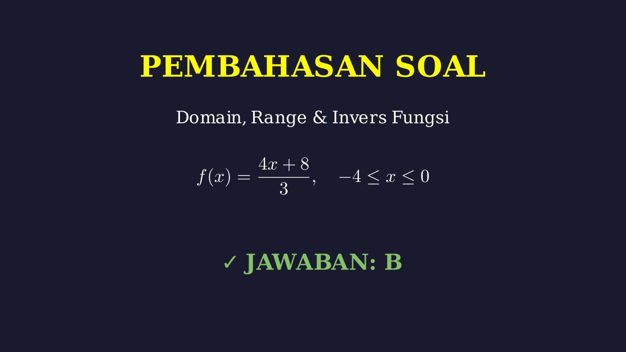 Domain, Range, dan Invers Fungsi