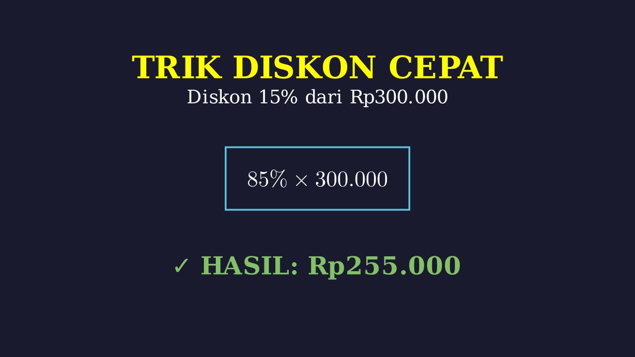 Trik Cepat Hitung Harga Setelah Diskon