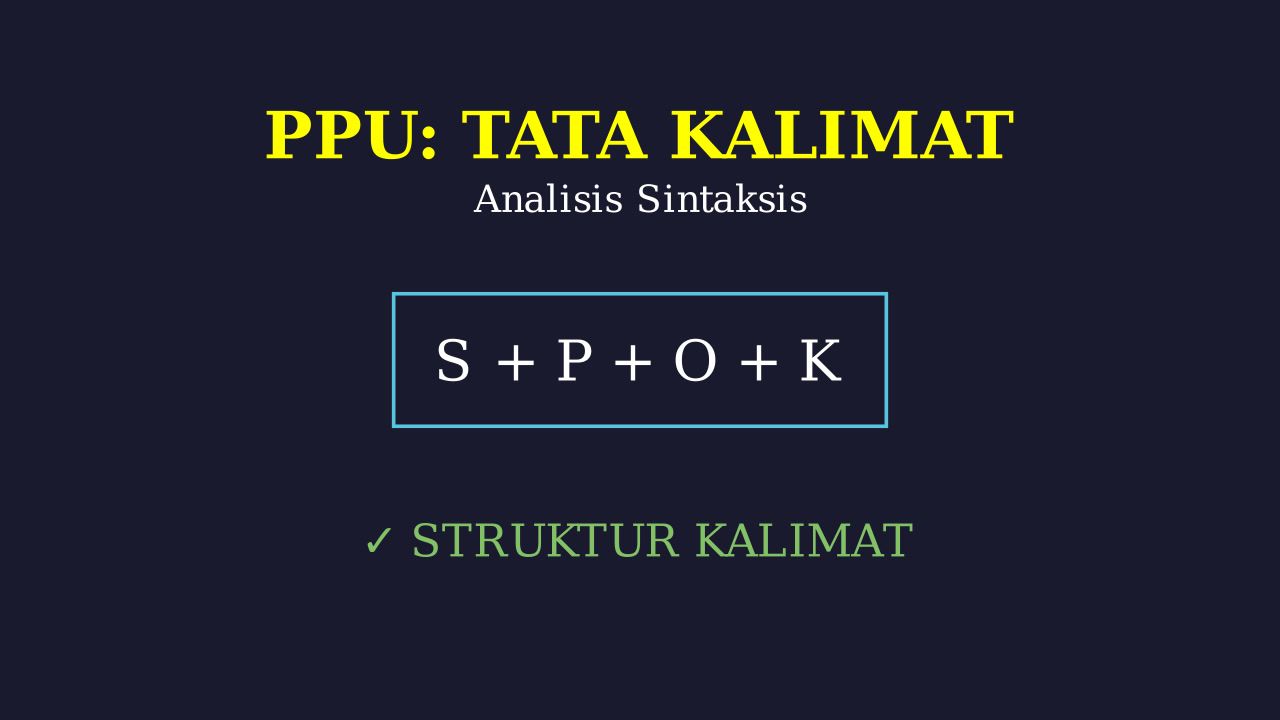 Sintaksis: Struktur Kalimat