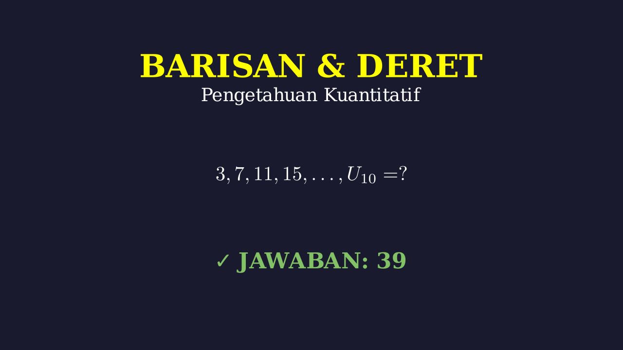 Latihan Soal Barisan dan Deret