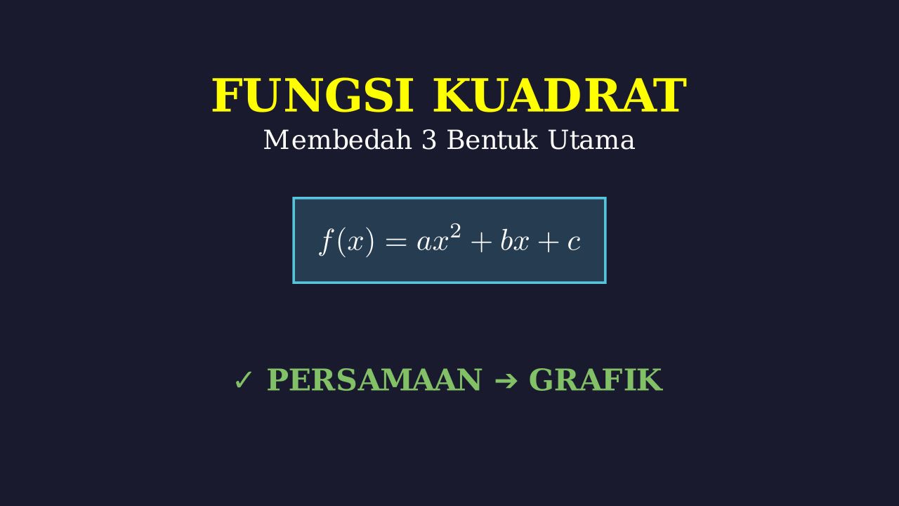 3 Bentuk Fungsi Kuadrat: Persamaan & Grafik