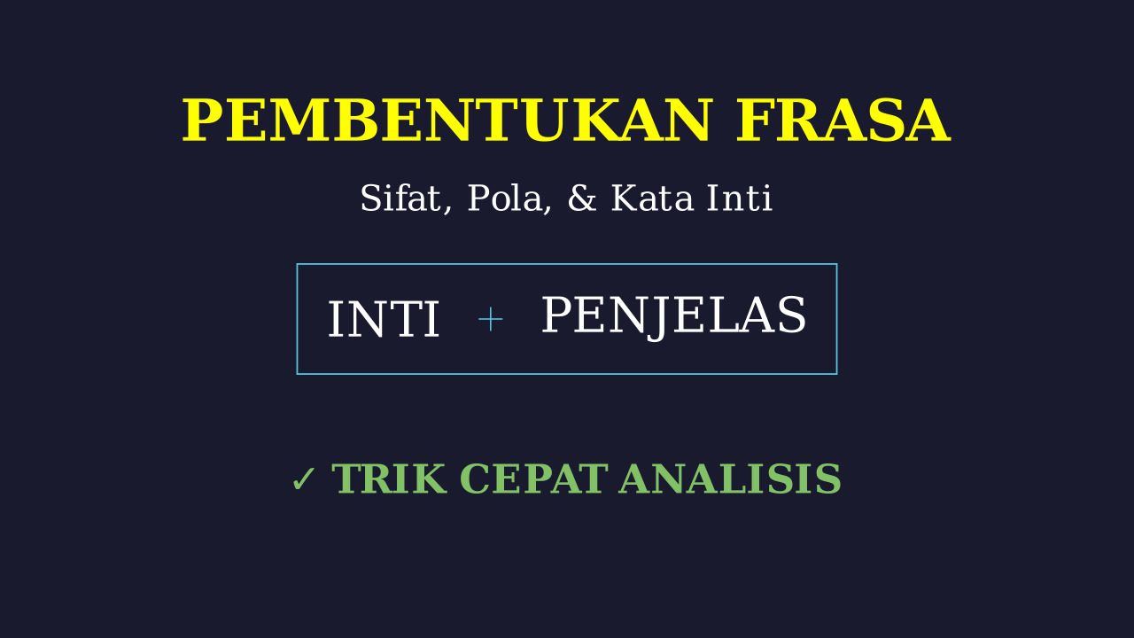 Frasa: Sifat, Pola, Jenis, dan Kata Inti