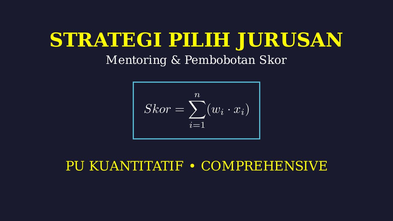 Strategi Pilih Jurusan & Bobot UTBK