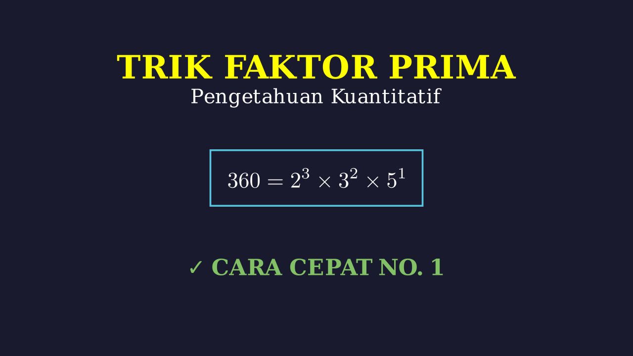 Trik Cepat Faktorisasi Prima