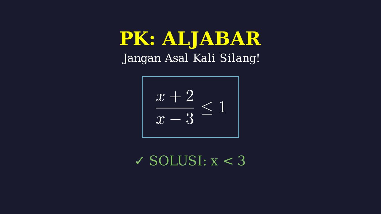 Langkah Menyelesaikan Pertidaksamaan Pecahan