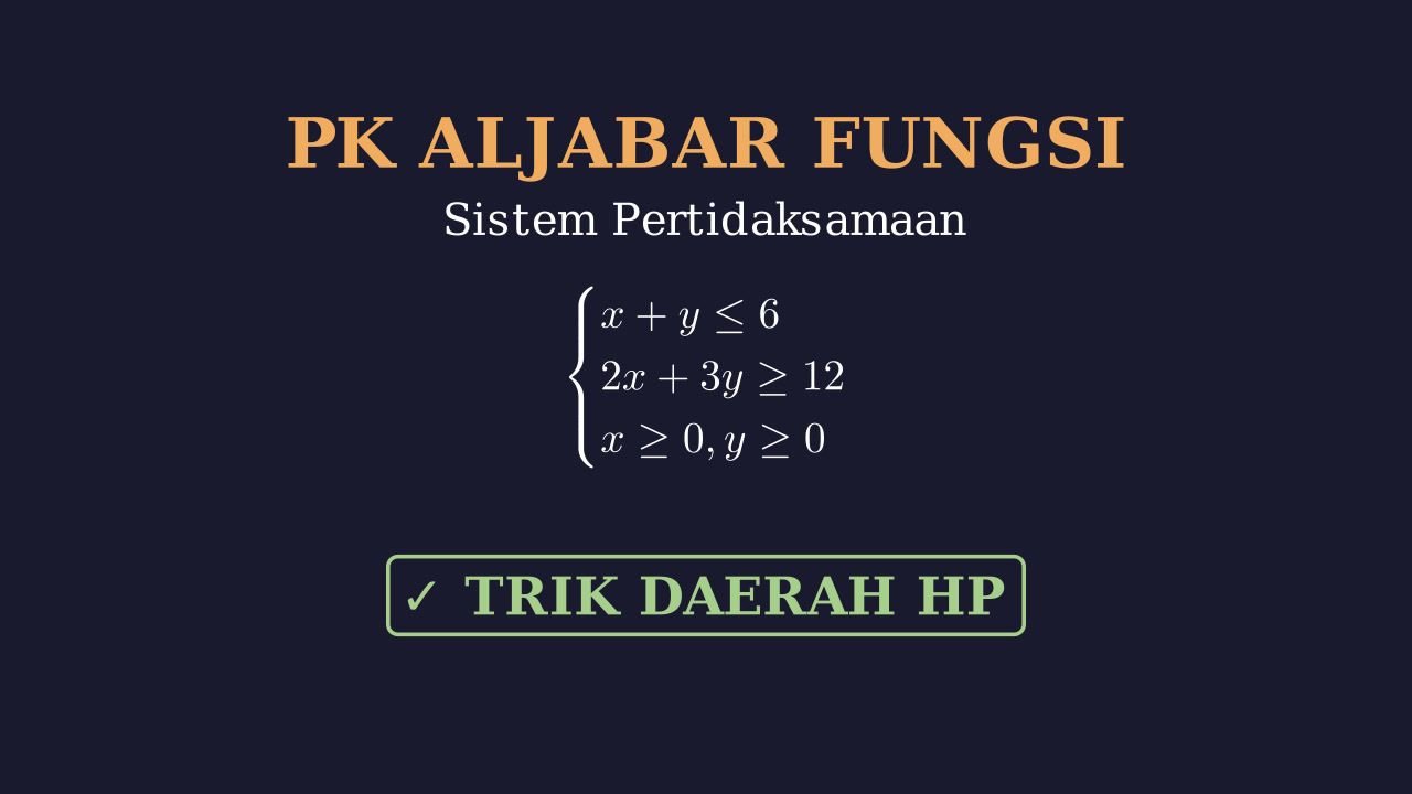 Menentukan Daerah Sistem Pertidaksamaan Linear