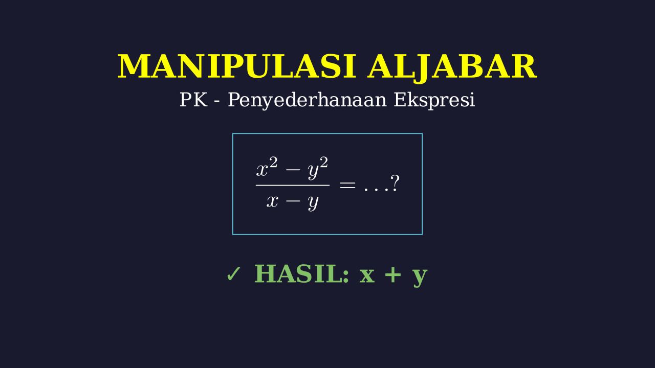 Manipulasi Persamaan Aljabar