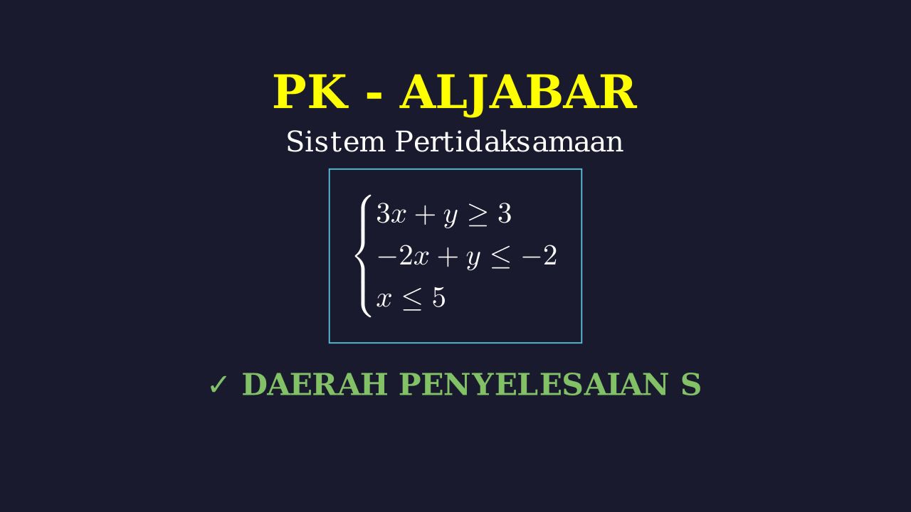 Daerah Penyelesaian Sistem Pertidaksamaan