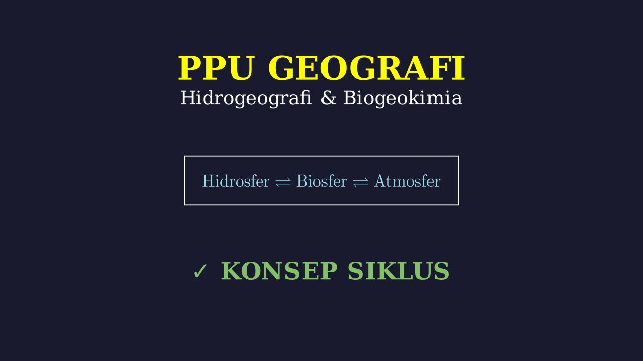 Hidrogeografi dan Siklus Biogeokimia