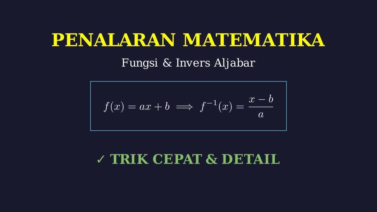 Fungsi Aljabar dan Invers: Panduan Lengkap