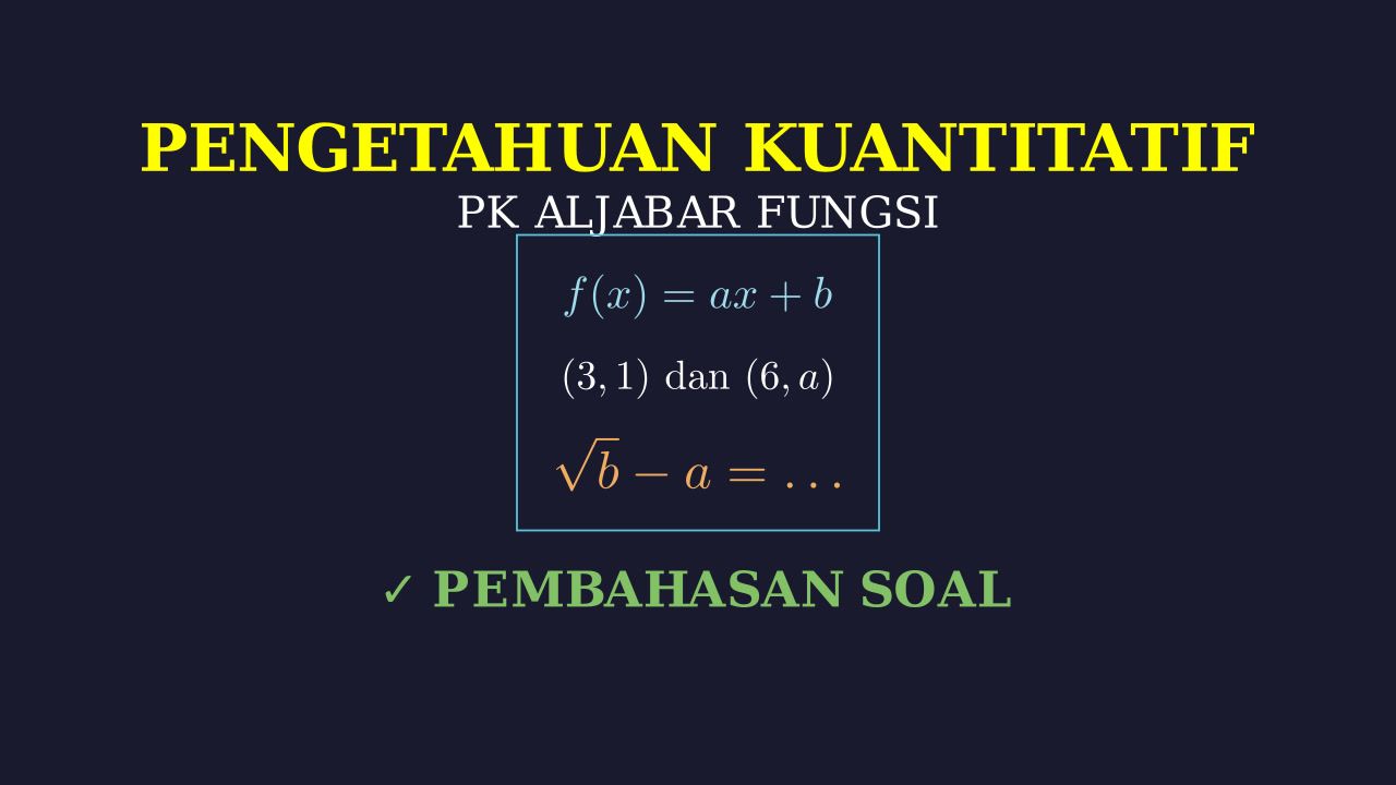 Fungsi Linear: Menghitung Nilai Akar b - a
