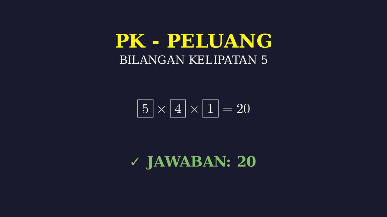 Peluang: Bilangan Tiga Digit Kelipatan 5