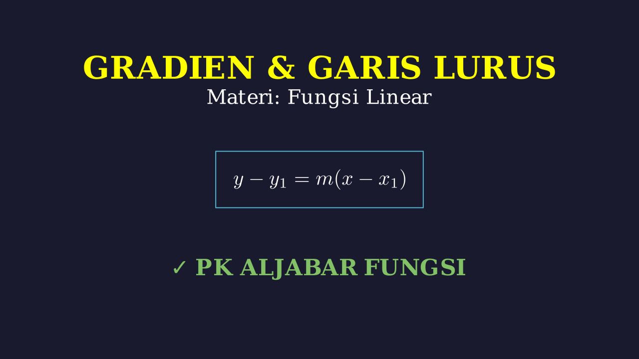 Gradien, Persamaan Garis, dan Fungsi Linear