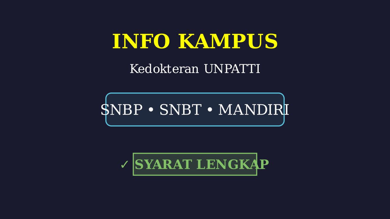 Syarat Masuk Kedokteran Unpatti