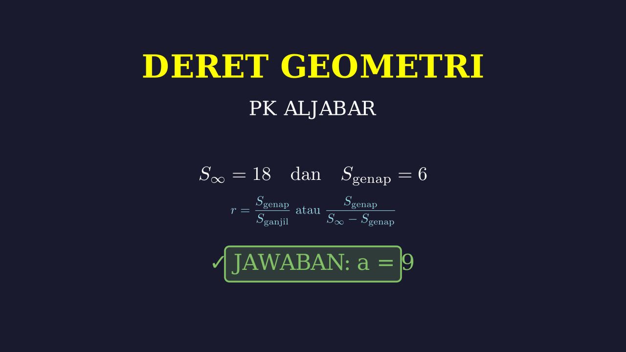 Suku Pertama Deret Geometri Tak Hingga