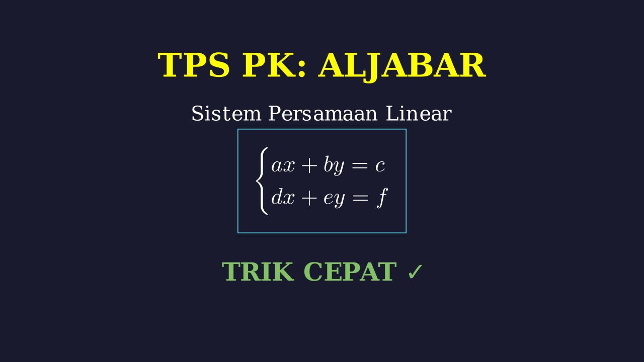 TPS: Kecukupan Data Sistem Persamaan Linear