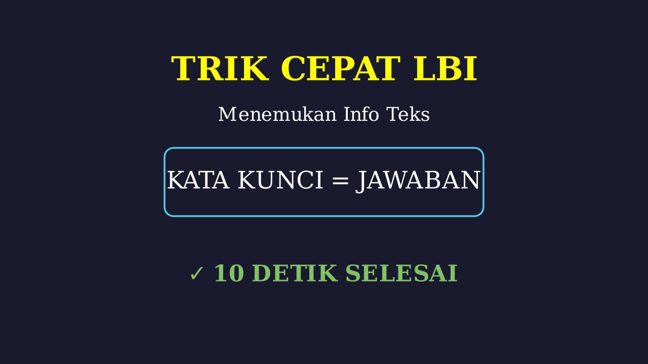 Trik Cepat Pahami Teks & Jawab Soal