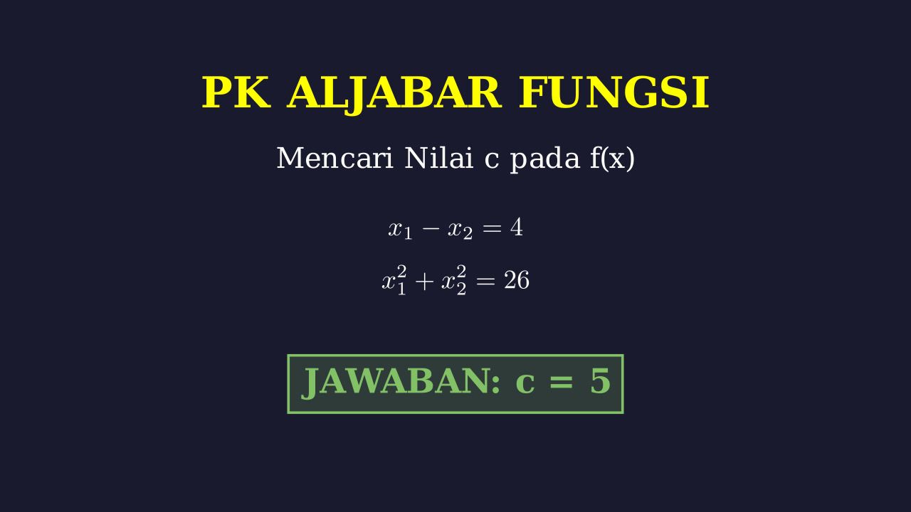 Menentukan Nilai C: Akar Persamaan Kuadrat