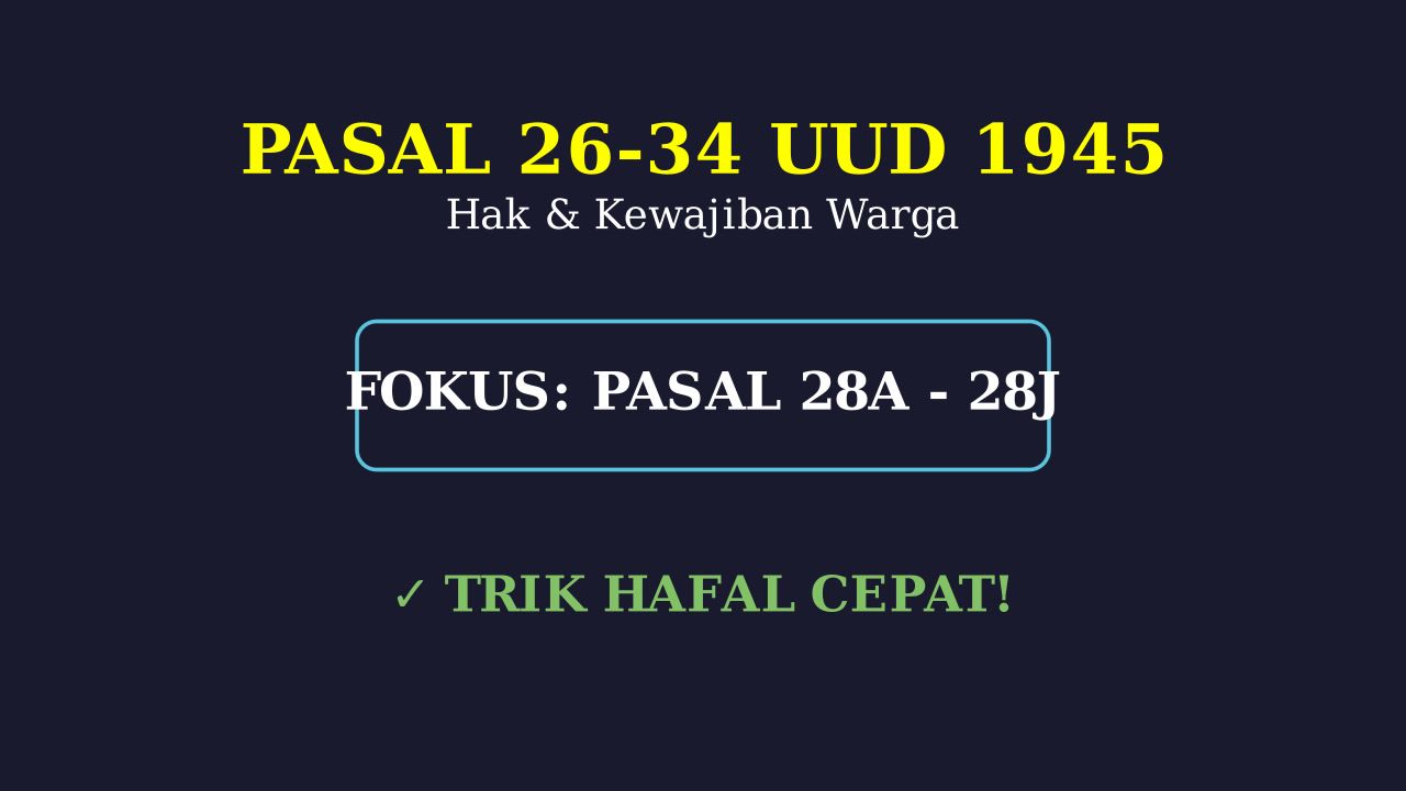 Cara Mudah Menghafal Pasal 26-34 & 28A-J UUD 1945