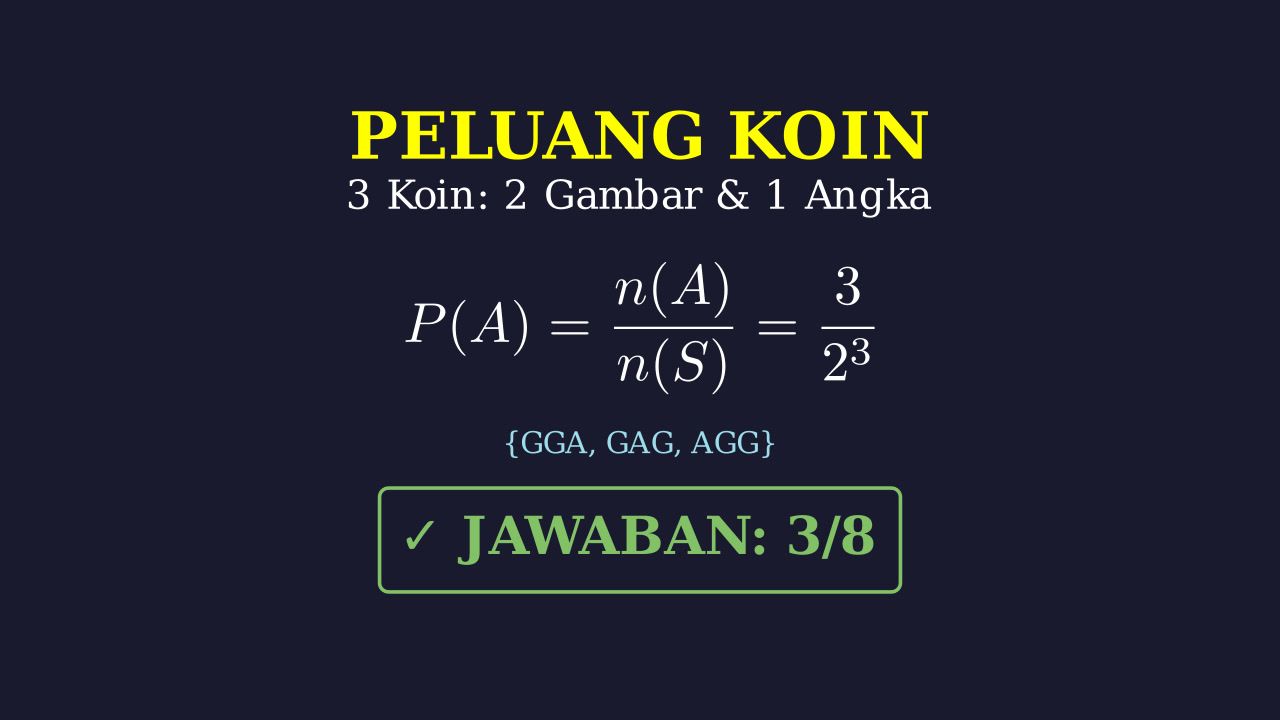 Peluang 3 Koin Tanpa Diagram Pohon