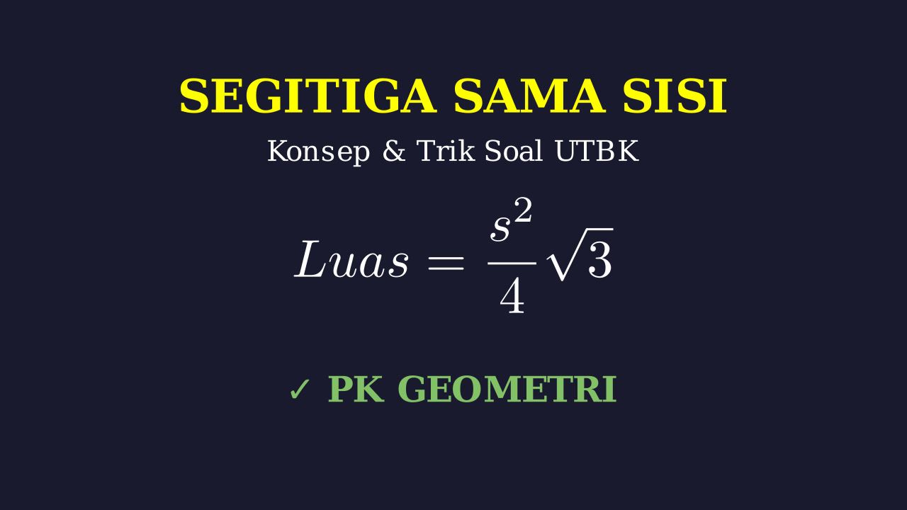 Segitiga Sama Sisi: Konsep & Latihan UTBK