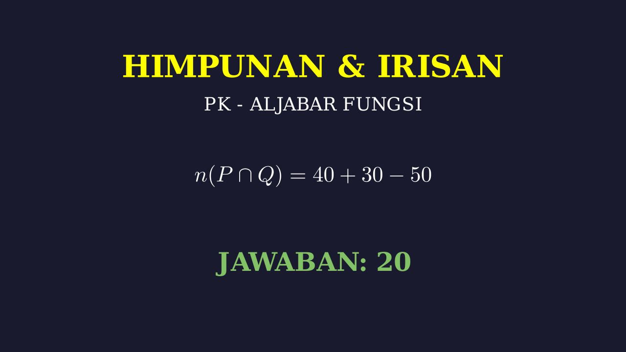 Irisan Himpunan: Konsep dan Contoh Soal