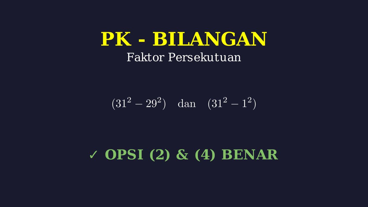 Faktor Persekutuan: Selisih Dua Kuadrat