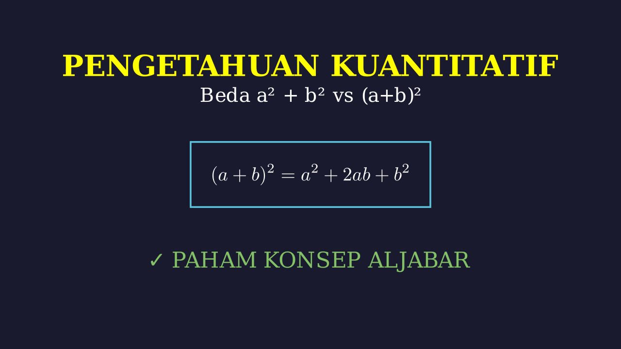 Algebraic Identities: a² + b² vs (a + b)²