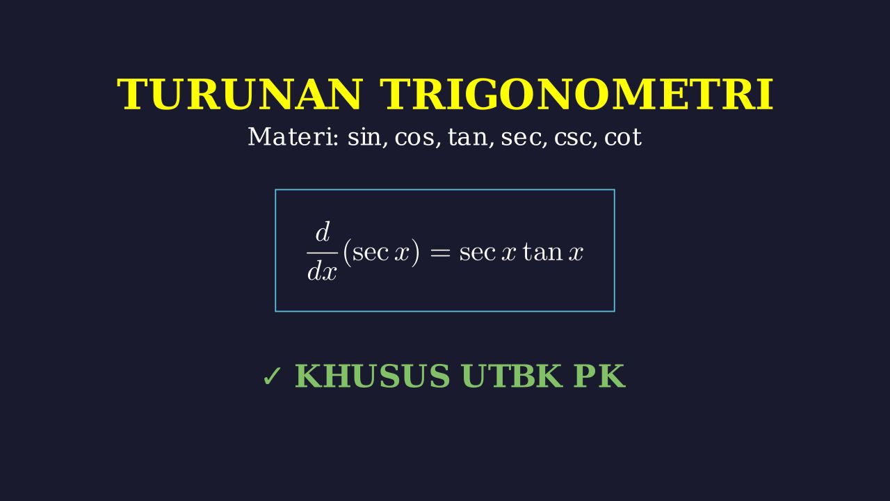 Turunan Trigonometri Lengkap: Persiapan UTBK
