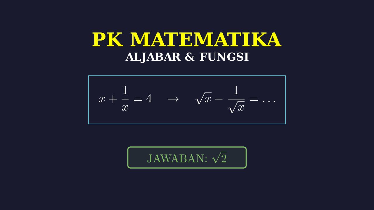 Aljabar: Menghitung Nilai Akar