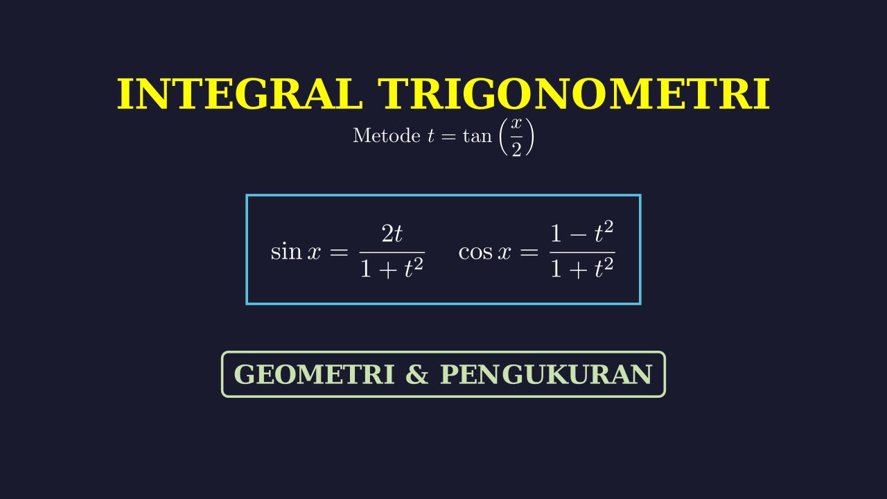 Integral Trigonometri: Substitusi t = tan(x/2)