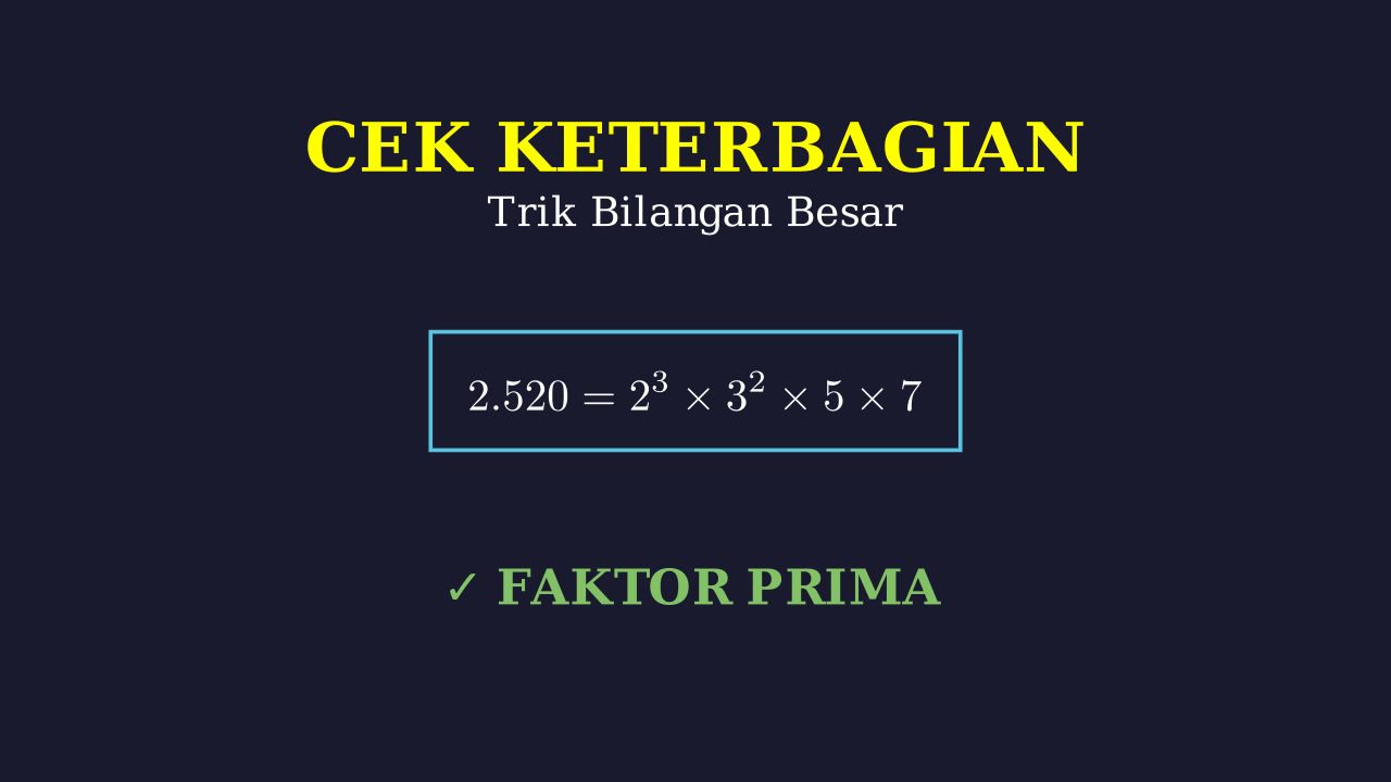 Trik Cepat Keterbagian: Faktorisasi Prima