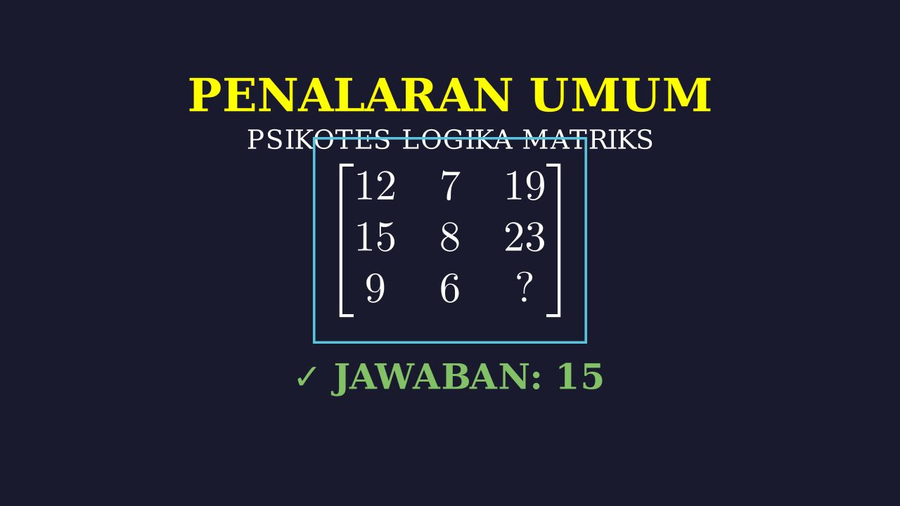 Panduan Matriks Logika Psikotes