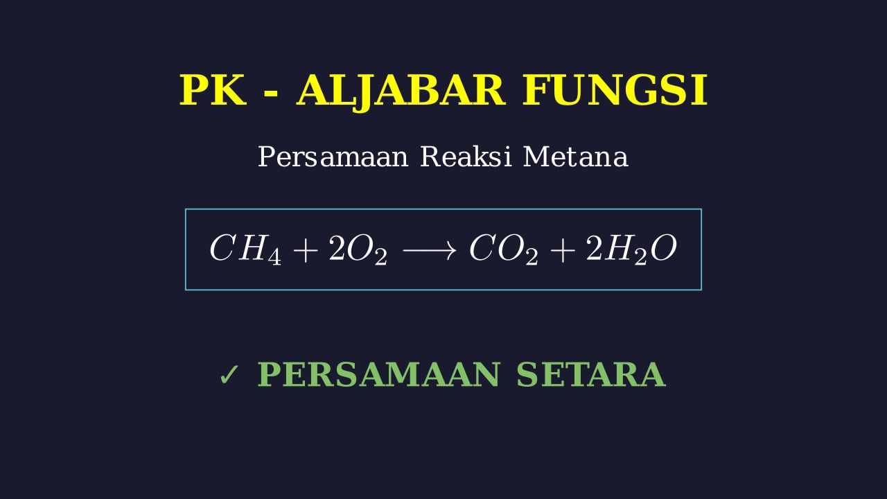 Persamaan Setara: Pembakaran Metana